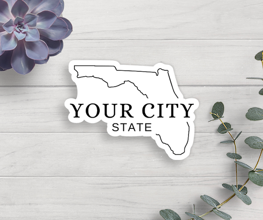 Expression Design Co - Custom City State Vinyl Sticker: NO proof requested prior to printing.