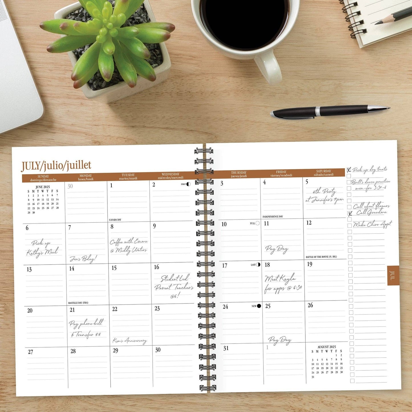 Black 2025 Softcover Weekly Planner
