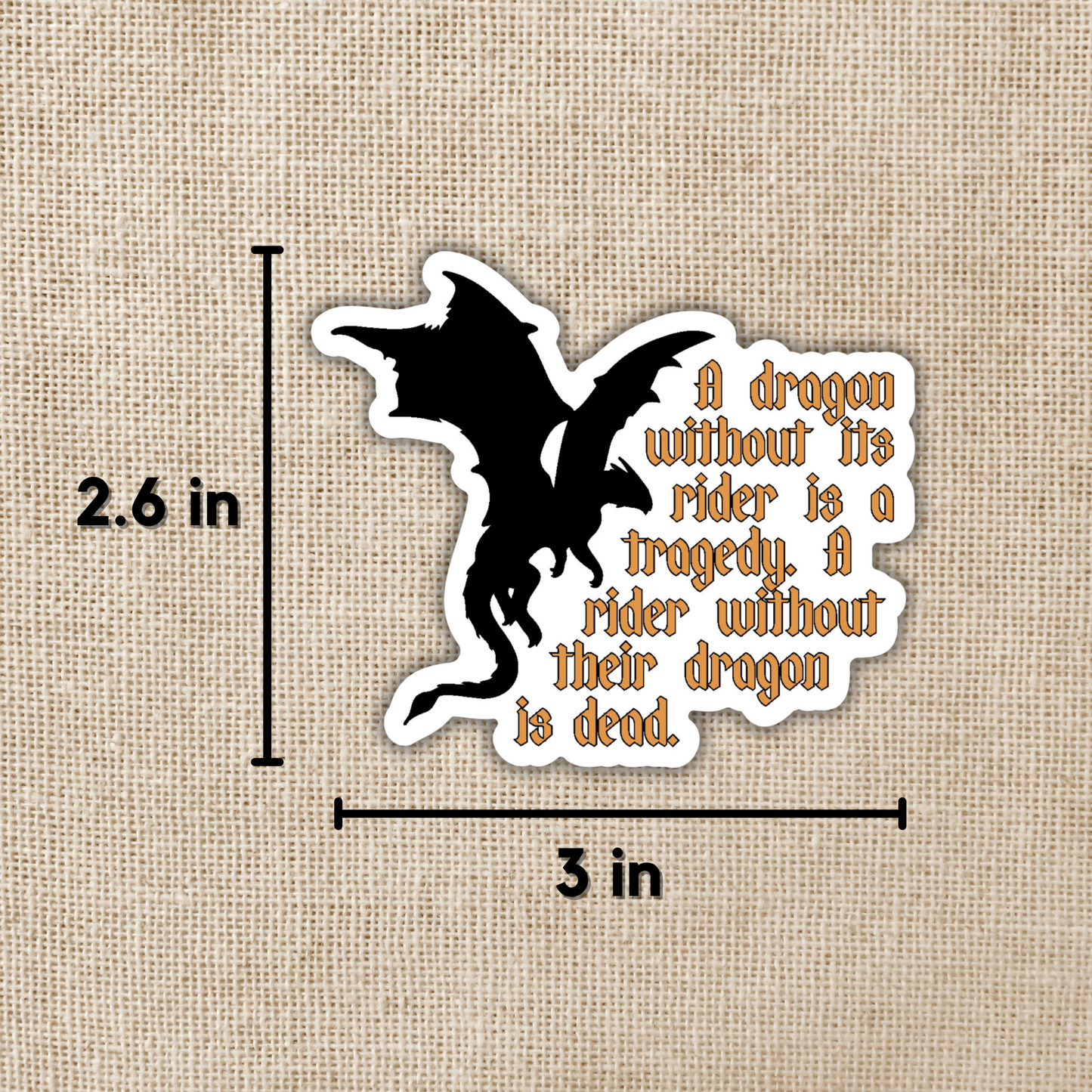 Dragon Without Their Rider Quote Sticker | Fourth Wing