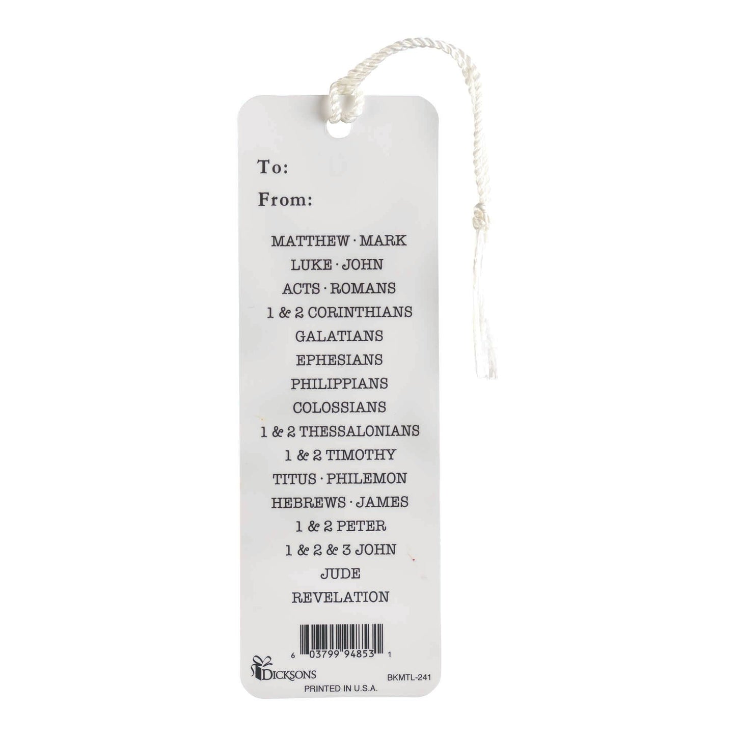 Books Of The Bible Tassel Bookmark