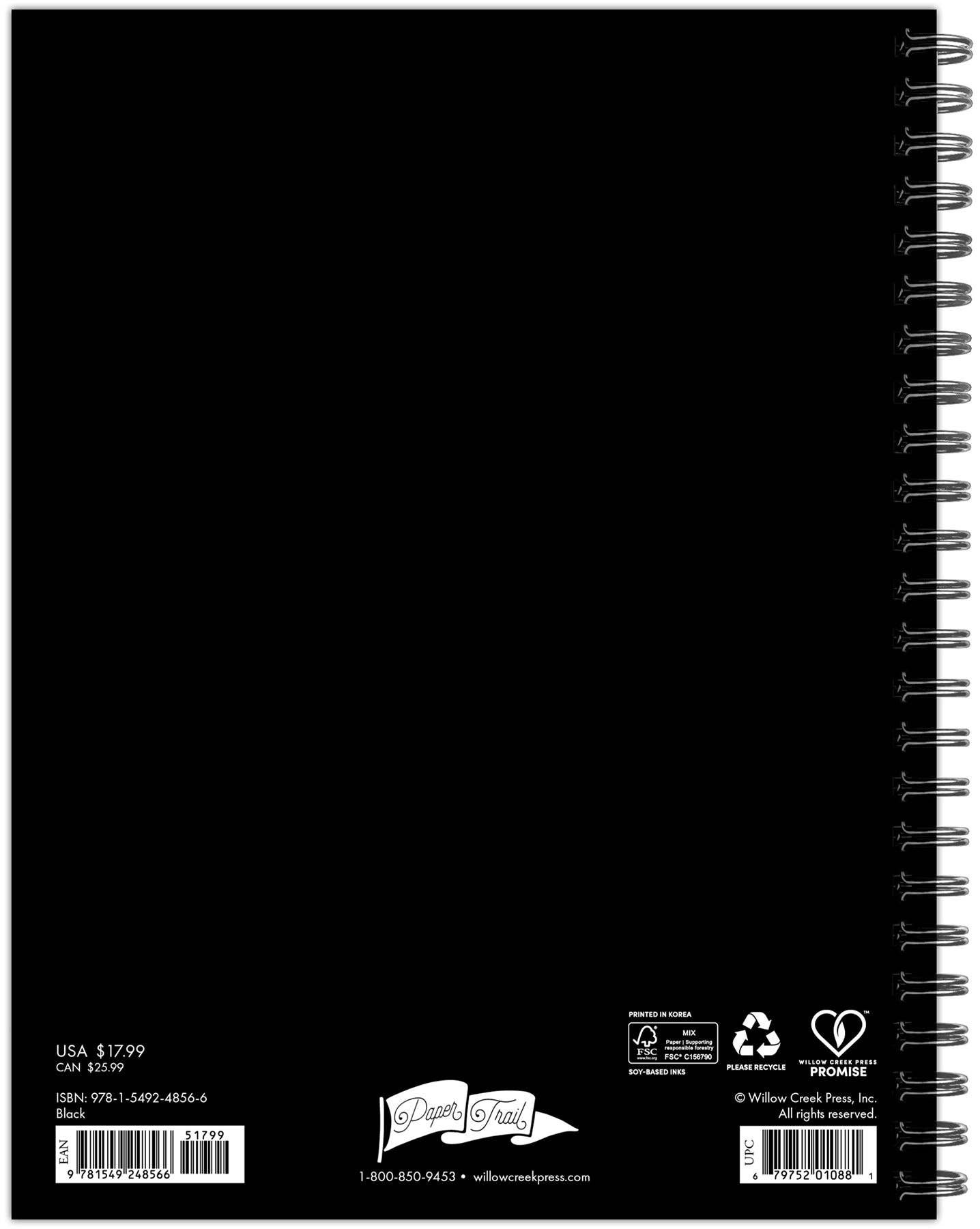 Black 2025 Softcover Weekly Planner