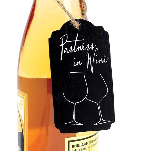 DECORATIVE WINE BOTTLE TAG PARTNERS IN WINE