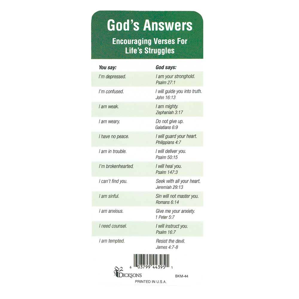 GOD'S ANSWERS BOOKMARK