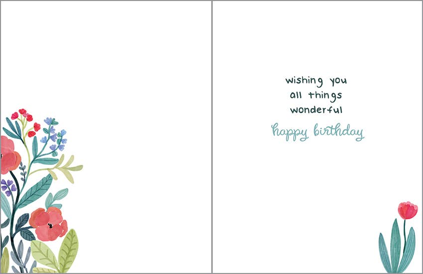 Birthday Card - Secret Garden Flowers