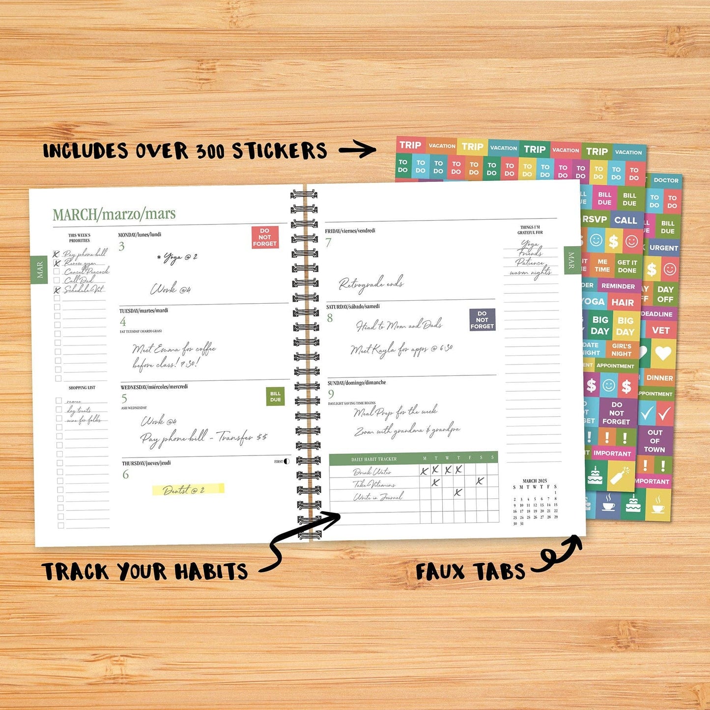 Black 2025 Softcover Weekly Planner