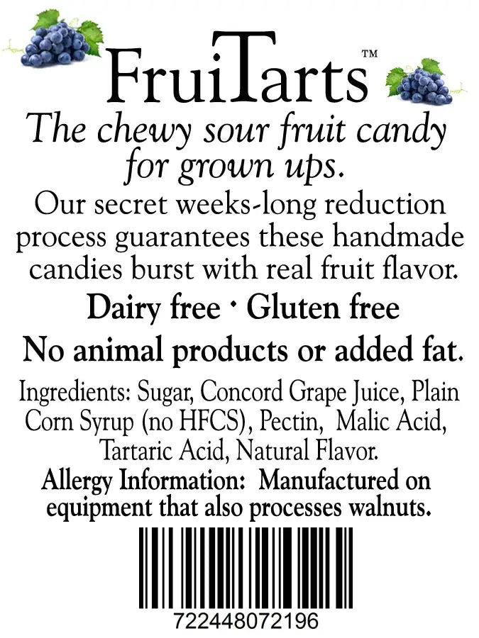 Cranberry Sweets & More - FruiTarts - Tangy Pates de Fruits - Concord Grape: 2 oz.