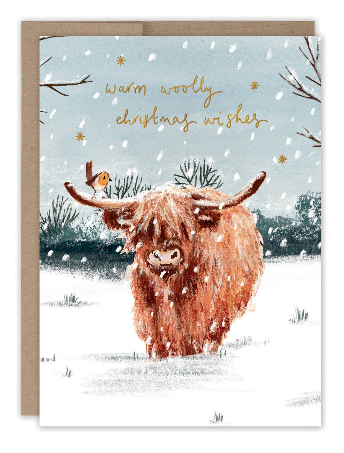 Biely & Shoaf - Highland Cow Woolly Wishes Boxed Holiday Cards - Set of 10