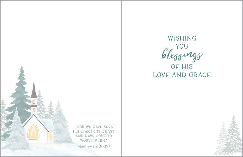 Boxed/Packaged Christmas Card - Scripture-Winter Church: Acrylic Box/10