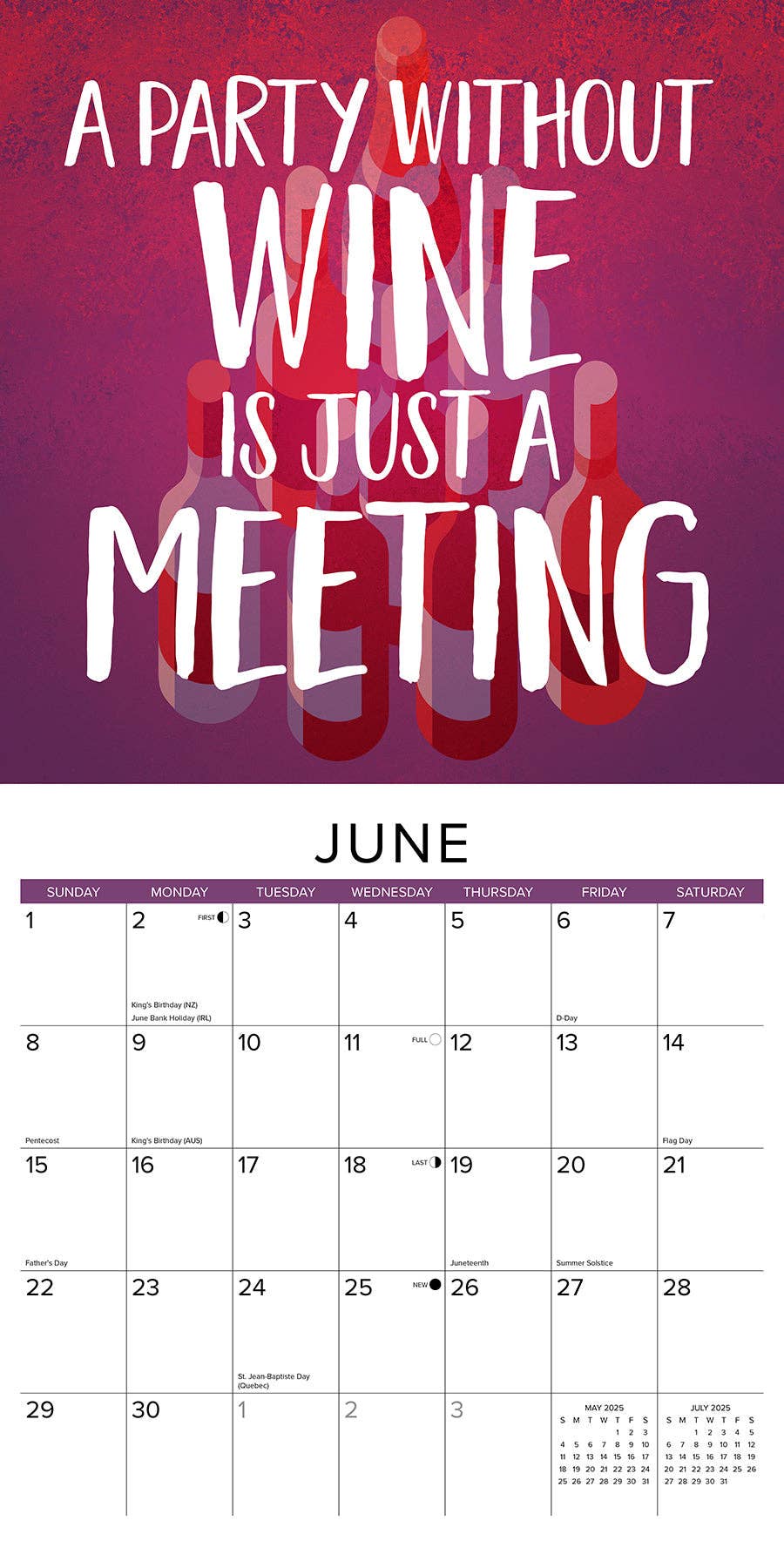 Wine Not? 2025 Wall Calendar