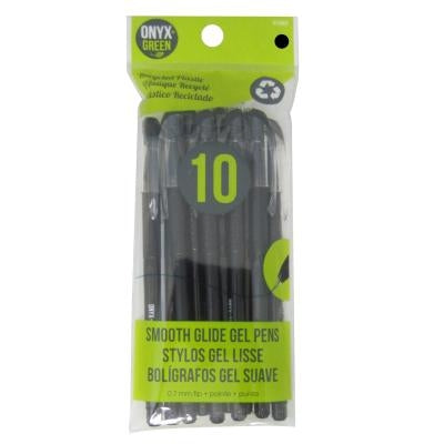 10 Pk Gel Pen - Black by Onyx + Green