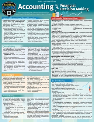Accounting for Financial Decision Making: A Quickstudy Laminated Reference Guide by Epstein, Lita