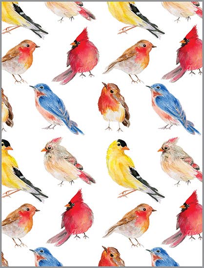 Blank Note Card - Songbird Pattern