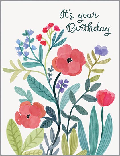 Birthday Card - Secret Garden Flowers
