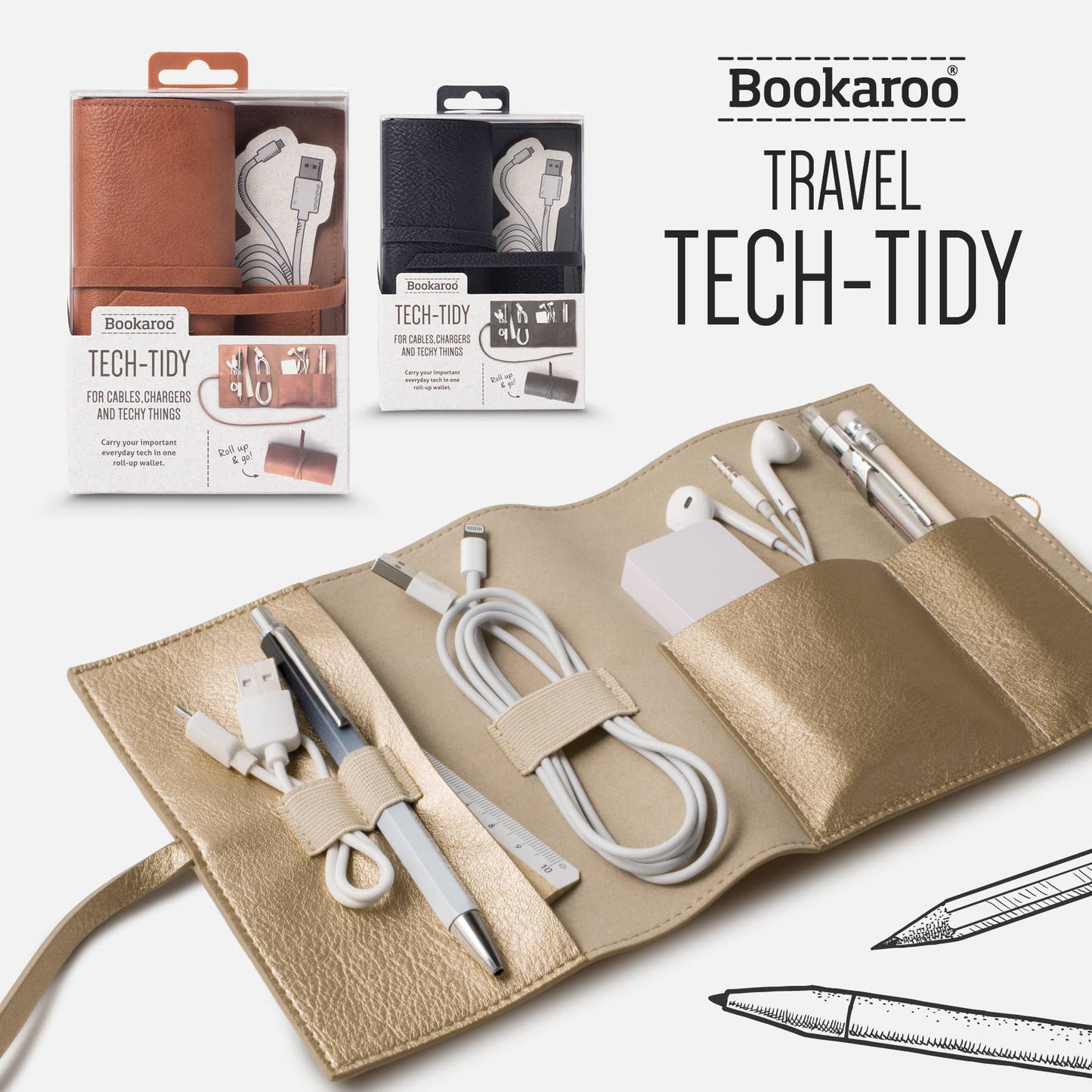 if USA - Bookaroo Travel Tech Tidy: Black
