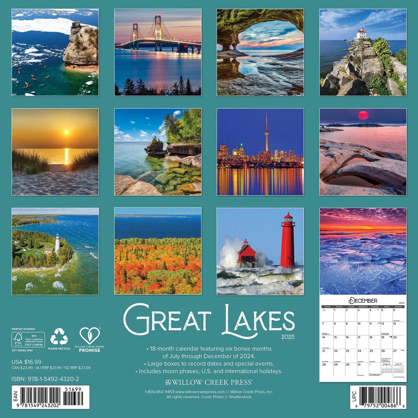 Great Lakes 2025 Wall Calendar