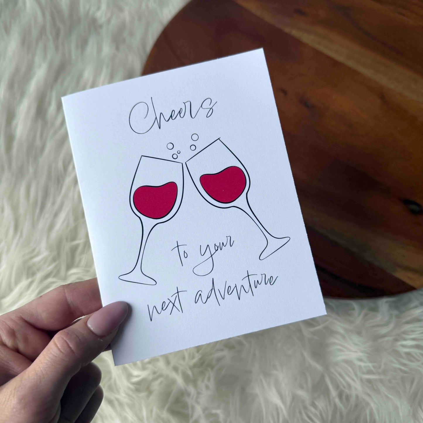 Big Moods - "Cheers To Your Next Adventure" Wine Glasses Card