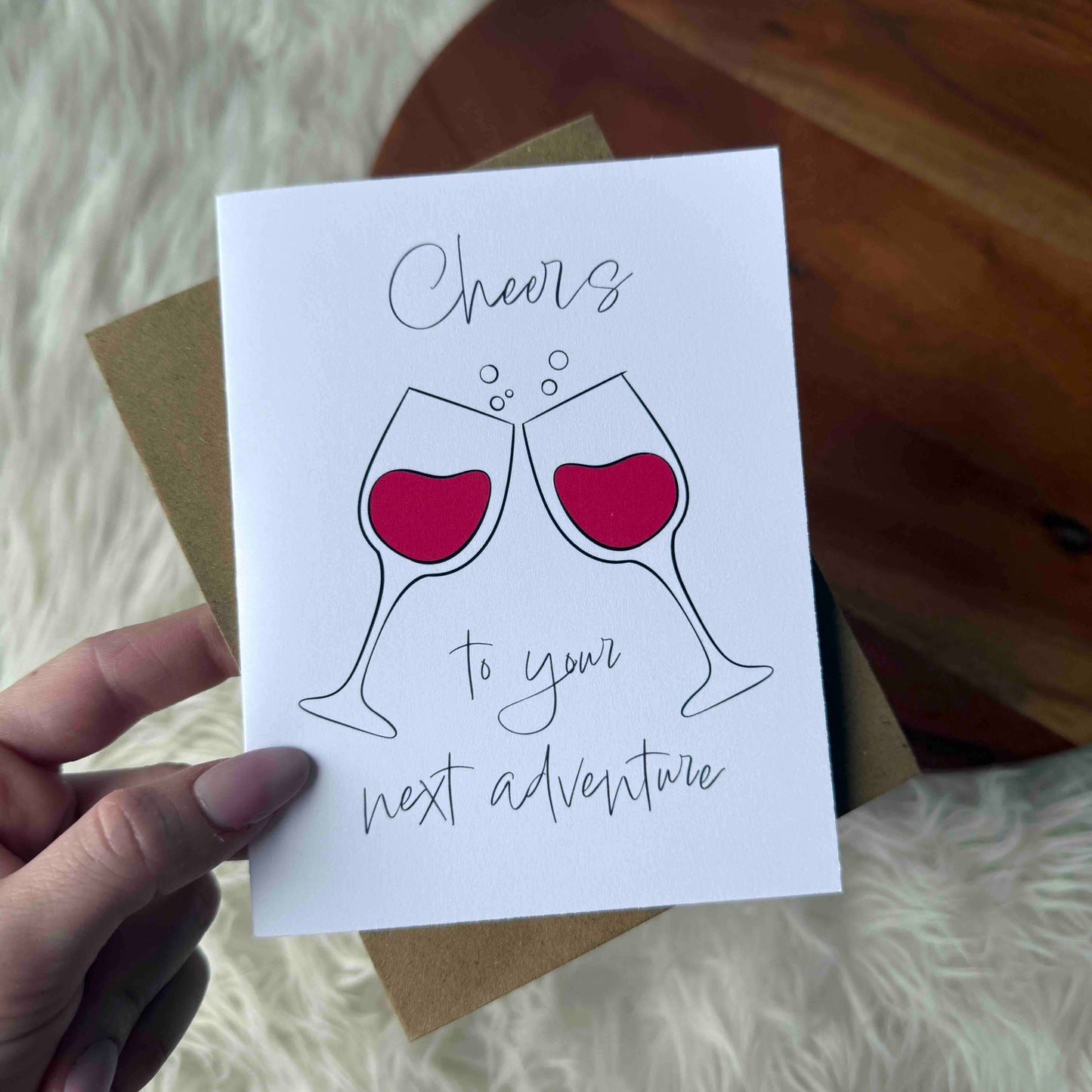 Big Moods - "Cheers To Your Next Adventure" Wine Glasses Card