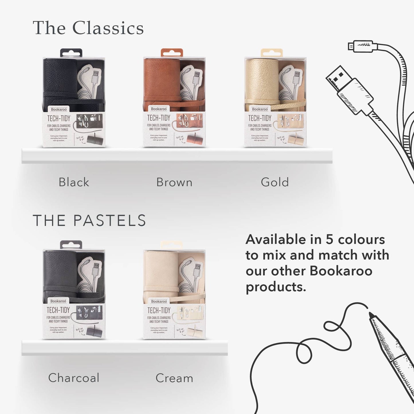 if USA - Bookaroo Travel Tech Tidy: Black