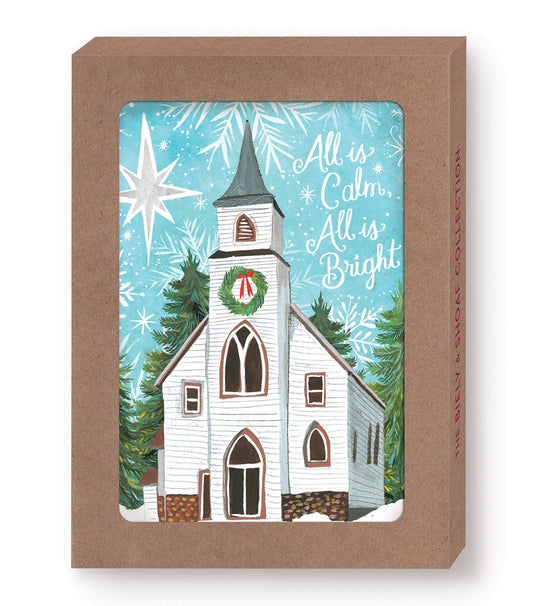 Biely & Shoaf - Calm & Bright Church Boxed Holiday Cards - Set of 10