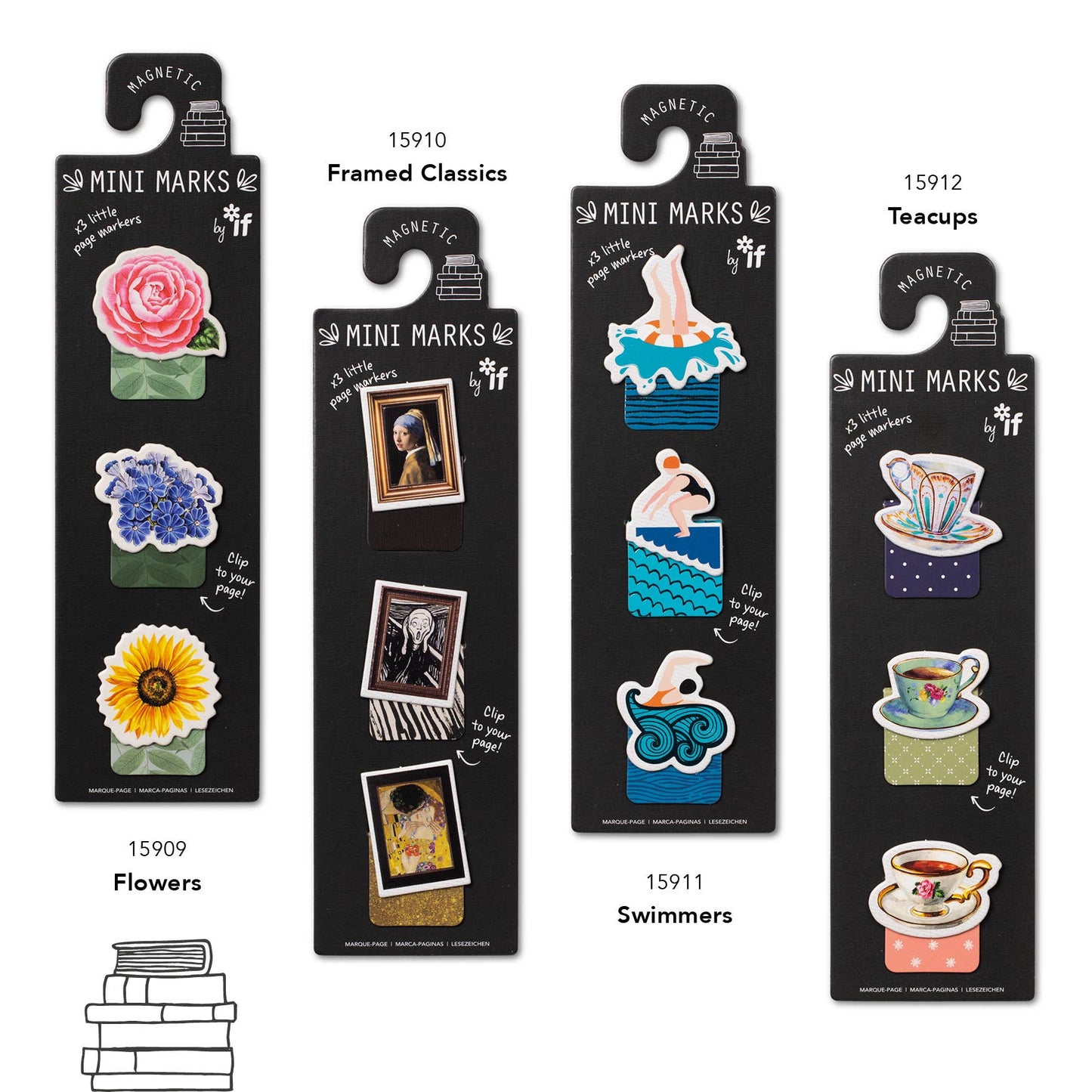 if USA - Mini-Marks Magnetic Bookmarks: Books
