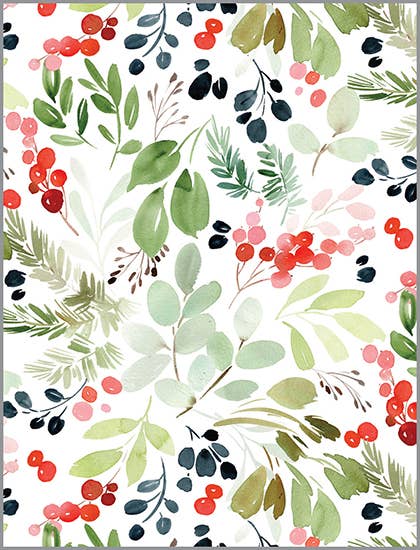 Holiday Blank Note Card - Soft Greens