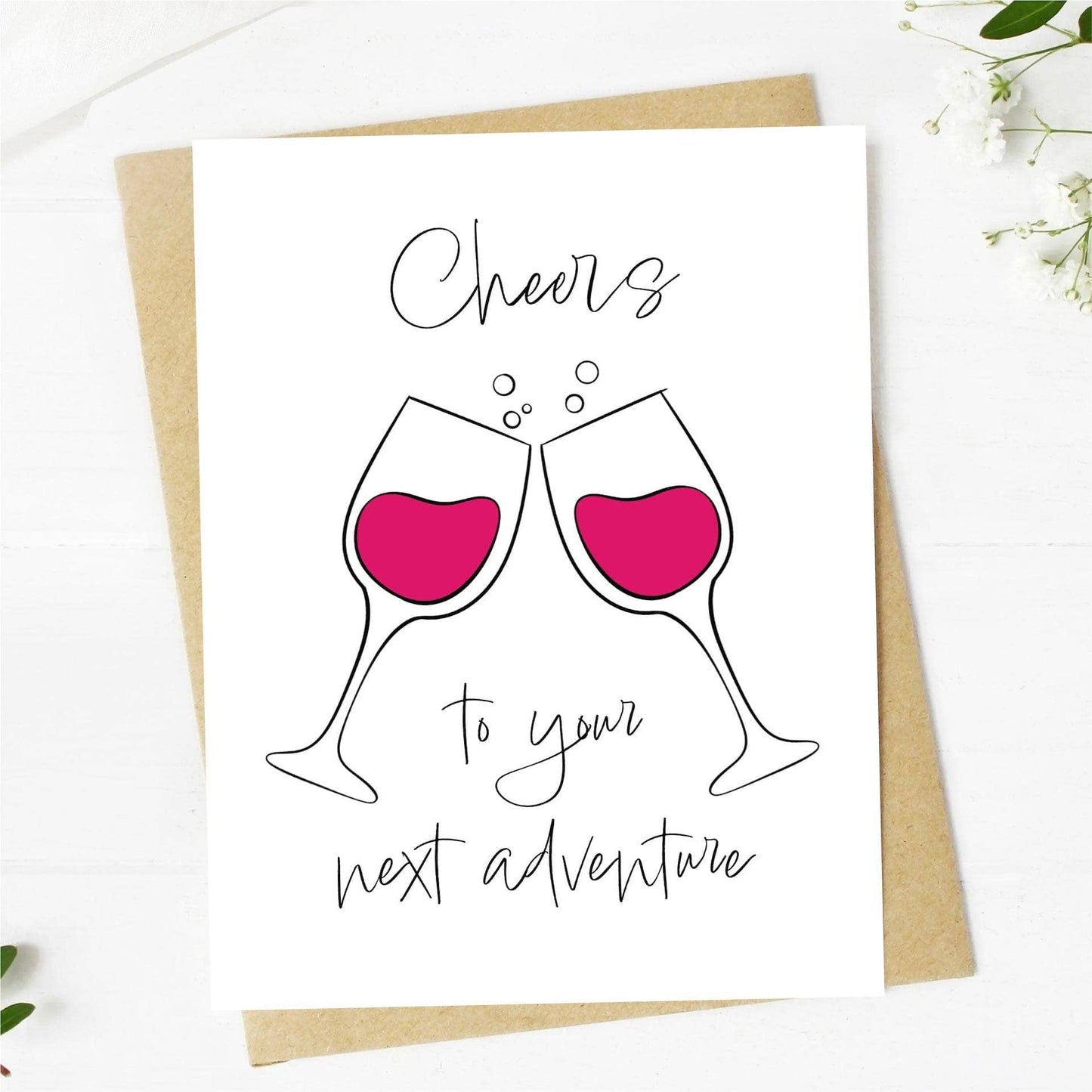 Big Moods - "Cheers To Your Next Adventure" Wine Glasses Card