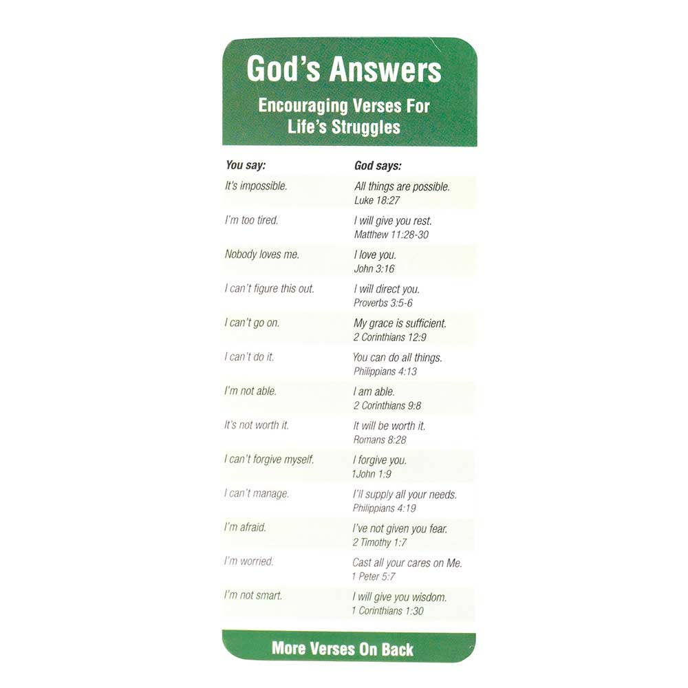 GOD'S ANSWERS BOOKMARK