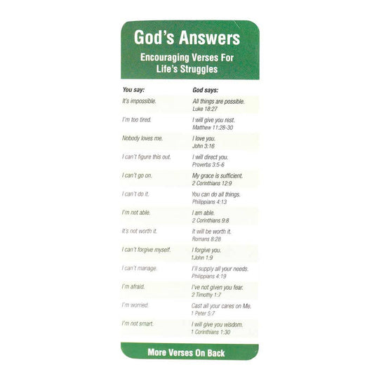 GOD'S ANSWERS BOOKMARK