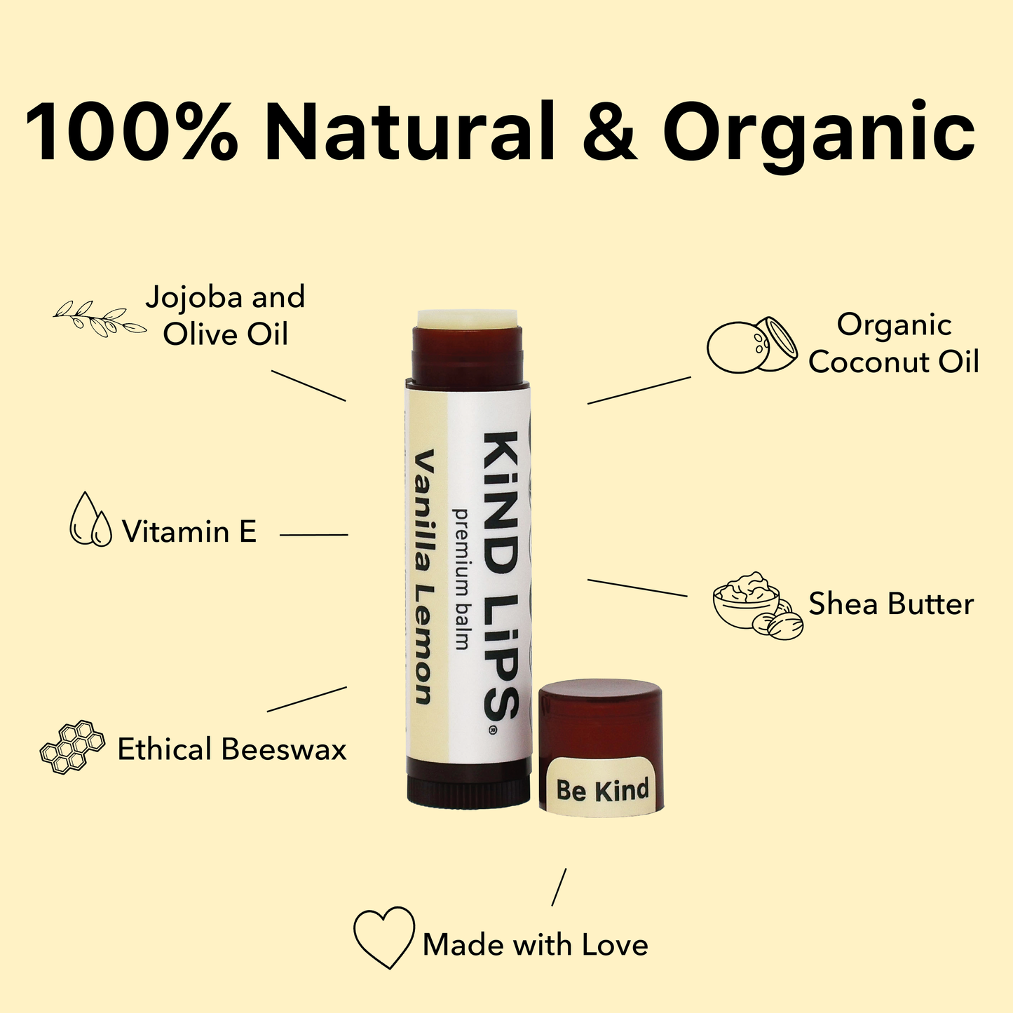 Kind Lips - Lip Ballm, Vanilla Lemon, 10 Pack Refill