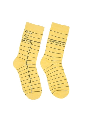 Library Card (Yellow) Socks - Large by Out of Print