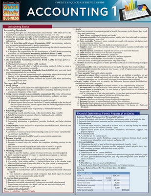 Accounting 1: Quickstudy Laminated Reference Guide by Griffin, Michael P.