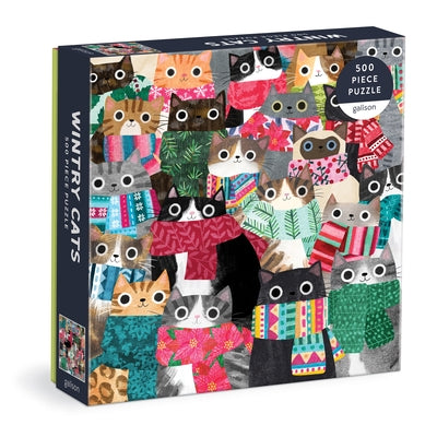 Wintry Cats 500 Piece Puzzle by Galison Mudpuppy